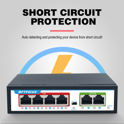 Customized 4 Port Poe Switch 20km 4*10/100Mbps POE Port + 2*10/100Mbps Uplink Port