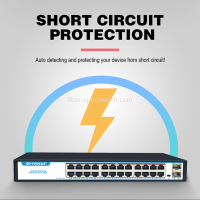 Factory OEM/ODM 24 Port POE Switch 24*10/100/1000mbps POE Port 2*1000mbps SFP Up-Link Port